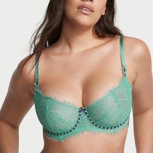 Victoria Secret Wicked Unlined Ribbon Slot Lace Balconette Bra